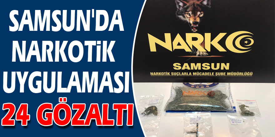 Samsun'da narkotik uygulaması: 24 gözaltı