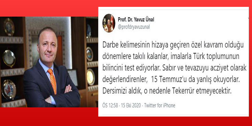 Rektör Ünal: “İmalarla Türk toplumunun bilincini test ediyorlar”