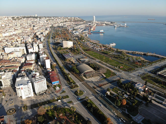 Samsun’da kısıtlama havadan görüntülendi