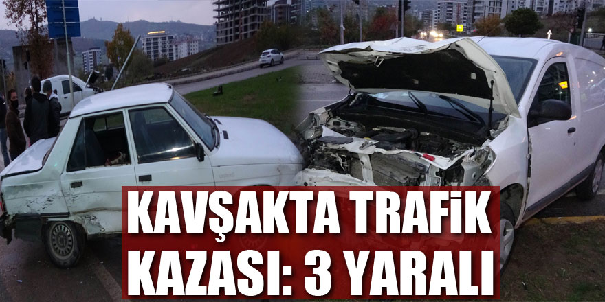 Samsun'da kavşakta trafik kazası: 3 yaralı