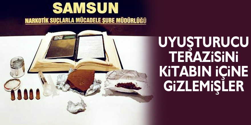 Uyuşturucu terazisini kitabın içine gizlemişler