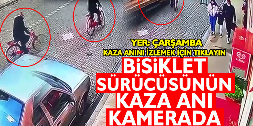 Bisiklet Sürücüsünün Kaza Anı Kamerada