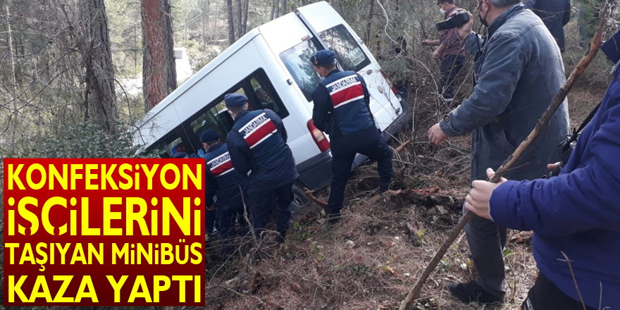 Konfeksiyon işçilerini taşıyan minibüs kaza yaptı: 10 yaralı