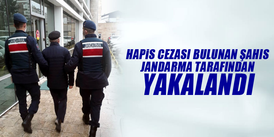 Hapis cezası bulunan şahıs jandarma dedektifleri tarafından yakalandı