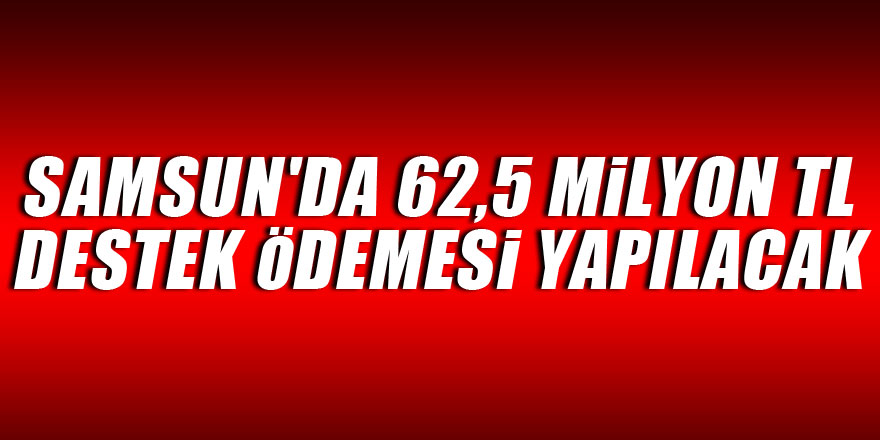 Samsun'da 62,5 milyon TL mazot ve gübre desteği ödemesi yapılacak