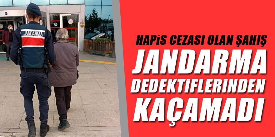 Hapis cezası olan şahıs jandarma dedektiflerinden kaçamadı