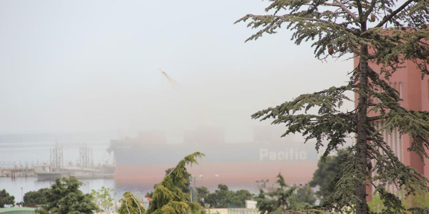 Samsun Limanı toz duman
