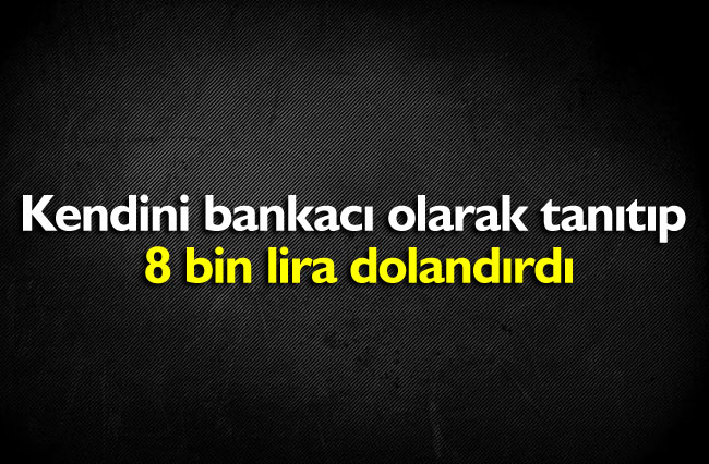 Kendini bankacı olarak tanıtıp 8 bin lira dolandırdı