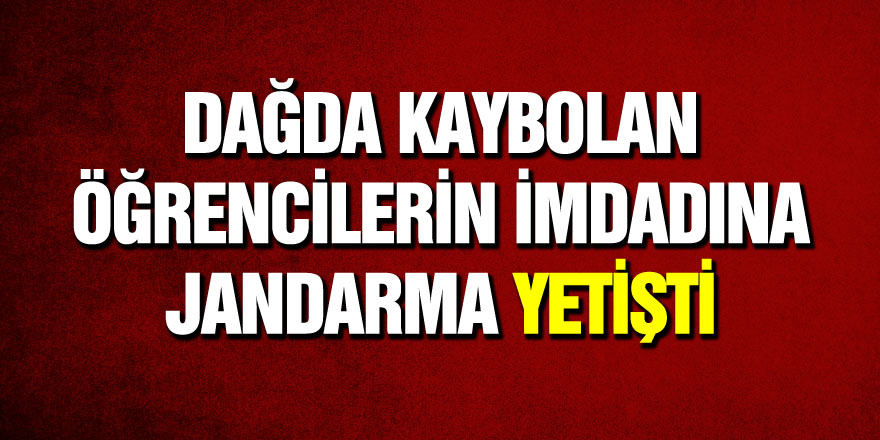 Dağda kaybolan öğrencilerin imdadına jandarma yetişti