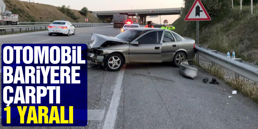 Samsun'da otomobil bariyere çarptı: 1 yaralı