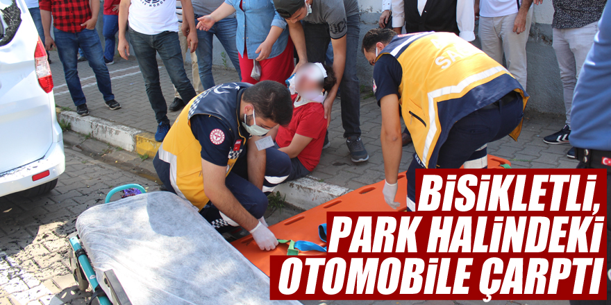 Bisikletli, Park Halindeki Otomobile Çarptı