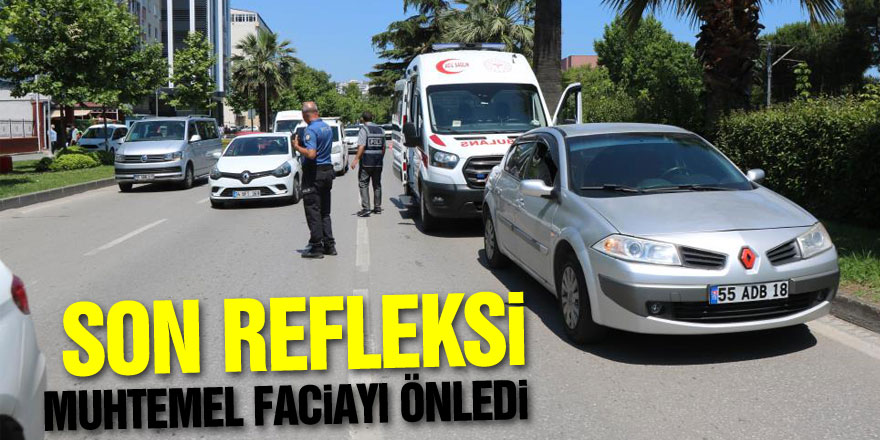 Direksiyon başında fenalaşan sürücünün son refleksi muhtemel faciayı önledi