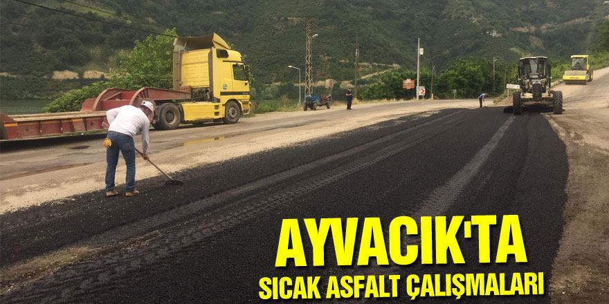 AYVACIK'TA SICAK ASFALT ÇALIŞMALARI