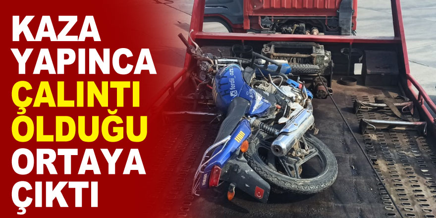 Kaza yapınca çalıntı olduğu ortaya çıktı