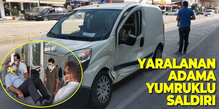 Kazada yaralanan yaşlı adama yumruklu saldırı güvenlik kamerasında