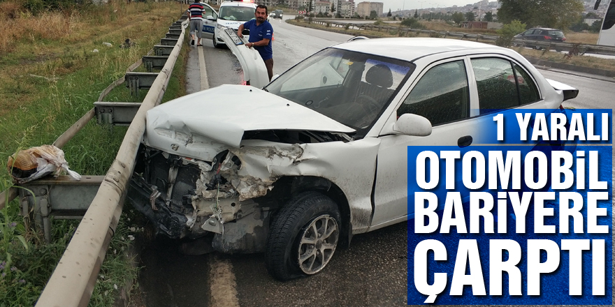 Samsun'da otomobil bariyere çarptı: 1 yaralı