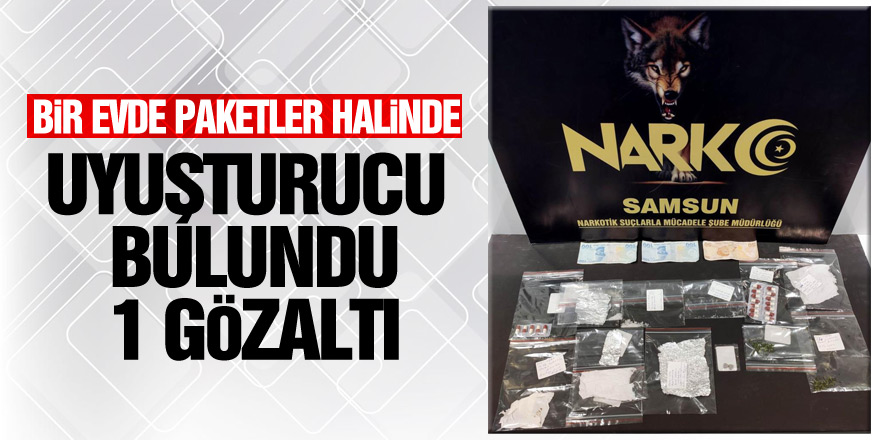 Samsun'da bir evde paketler halinde uyuşturucu ele geçirildi: 1 gözaltı