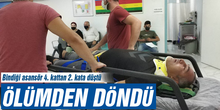 Bindiği asansör 4. kattan 2. kata düşen şahıs ölümden döndü