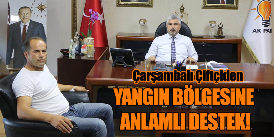 SAMSUN'DAN YANGIN BÖLGESİNE ANLAMLI DESTEK