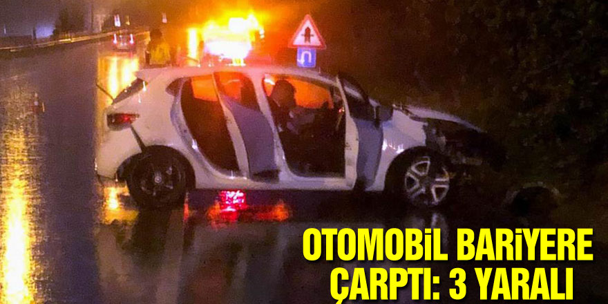 Samsun'da otomobil bariyere çarptı: 3 yaralı