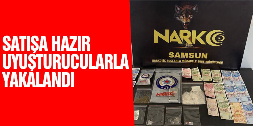 Satışa hazır uyuşturucularla yakalandı