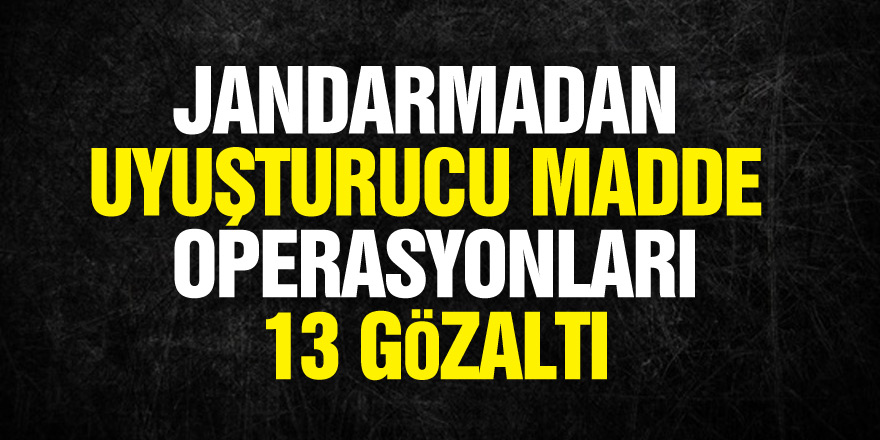 Jandarmadan uyuşturucu madde operasyonları: 13 gözaltı