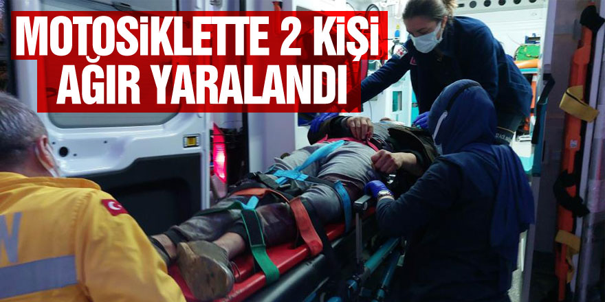 Samsun'da kazada motosiklette bulunan 2 kişi ağır yaralandı