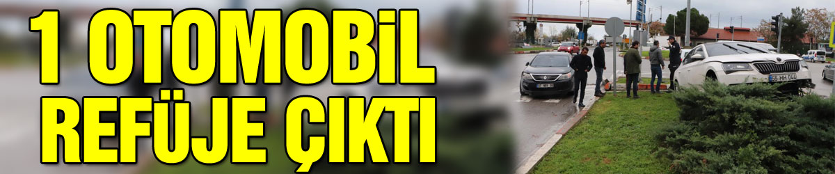 Samsun’da trafik kazası: 1 otomobil refüje çıktı