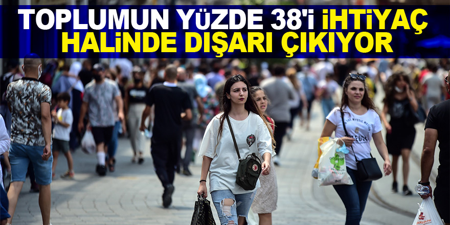 Toplumun yüzde 38'i ihtiyaç halinde dışarı çıkıyor