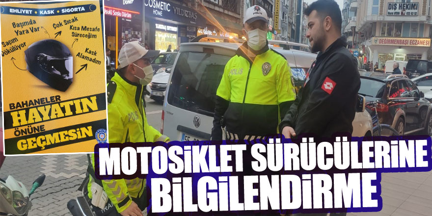 Motosiklet sürücülerine bilgilendirme