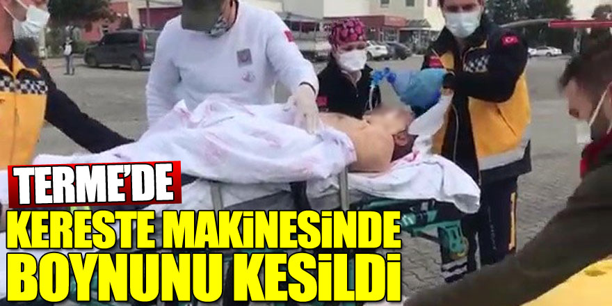 Kereste makinesinin kopan pervanesi boynunu kesen şahıs ağır yaralandı