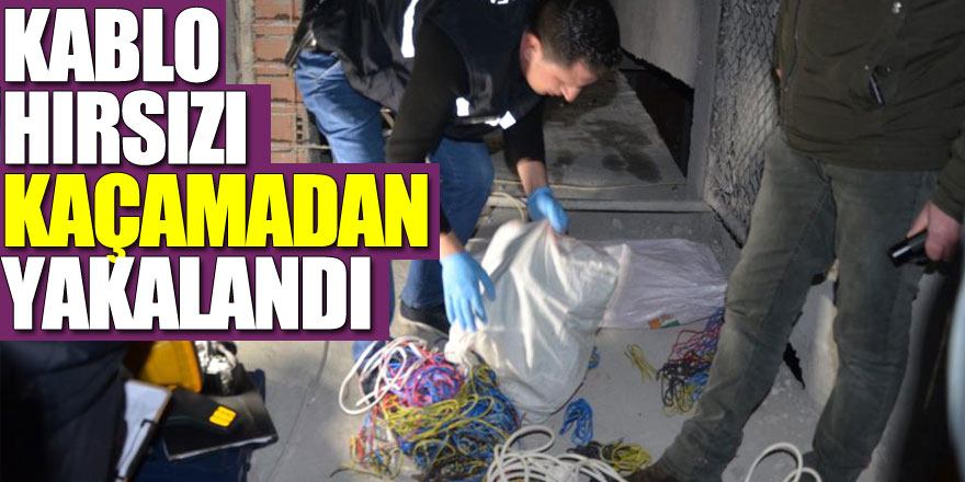 Kablo hırsızı kaçamadan yakalandı