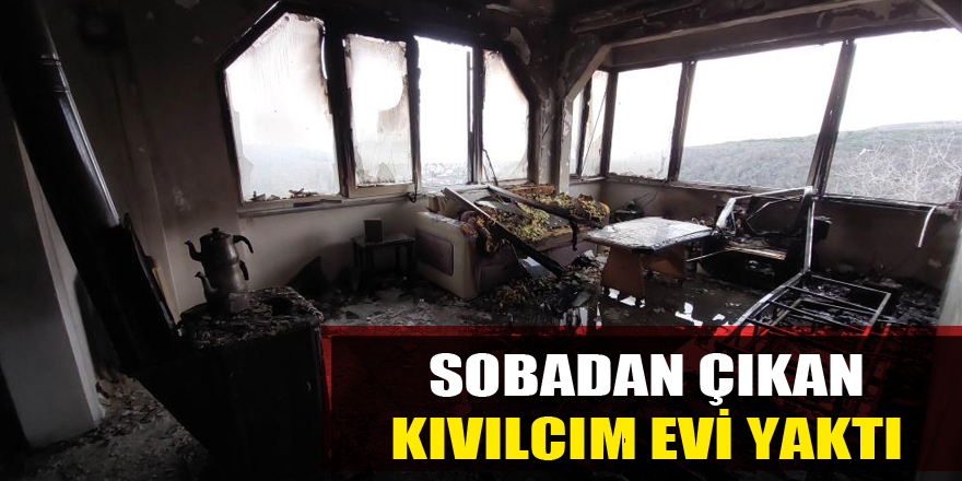 Samsun'da sobadan çıkan kıvılcım evi yaktı