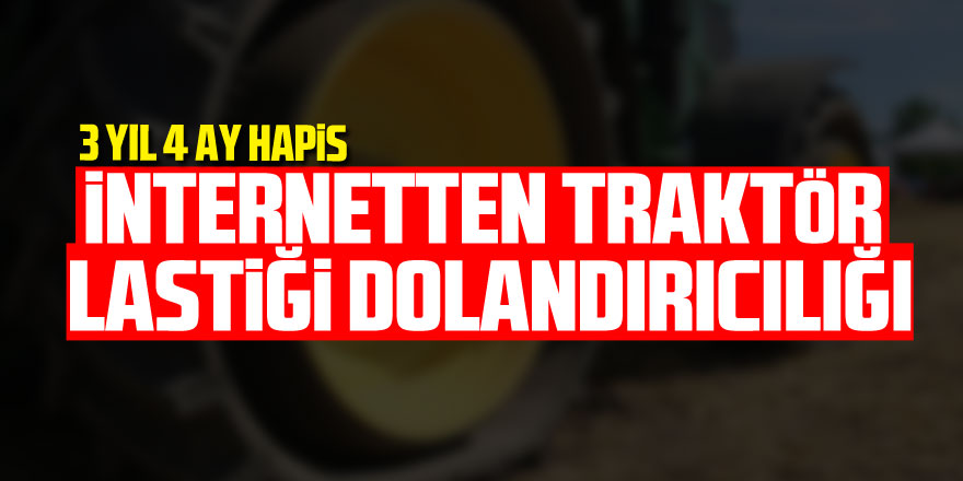 İnternetten traktör lastiği dolandırıcılığına 3 yıl 4 ay hapis