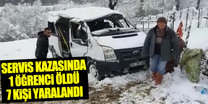 Samsun'un Yakakent ilçesinde meydana gelen öğrenci servisi kazasında 1 öğrenci hayatını kaybetti, 6’sı öğrenci 7 kişi yaralandı.