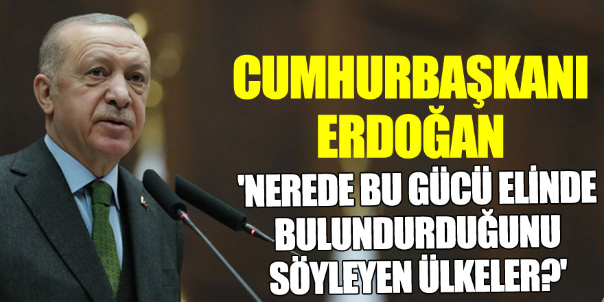 Cumhurbaşkanı Erdoğan: 'Nerede bu gücü elinde bulundurduğunu söyleyen ülkeler?'