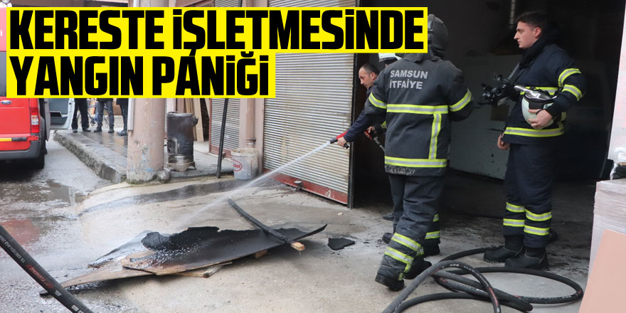 Kereste işletmesinde yangın paniği