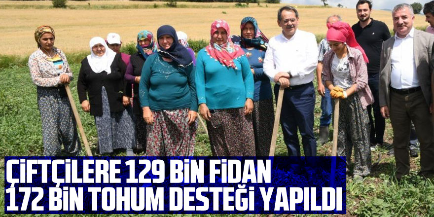 Çiftçilere 129 bin fidan 172 bin tohum desteği yapıldı