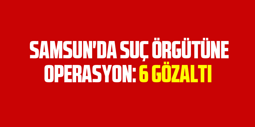  Samsun'da suç örgütüne operasyon: 6 gözaltı