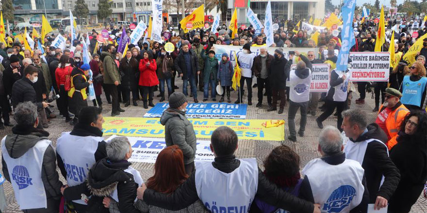 Samsun'da sendikalardan yürüyüş ve miting