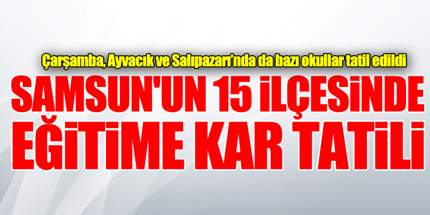 Samsun'un 15 ilçesinde eğitime kar tatili