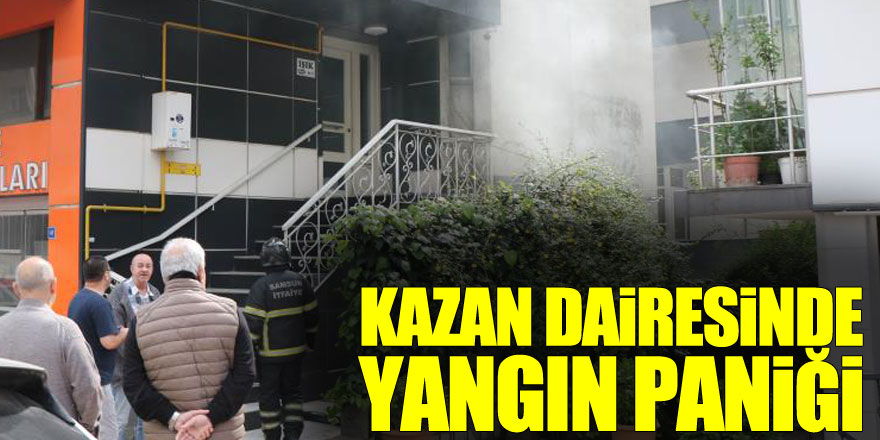 Kazan dairesinde yangın paniği