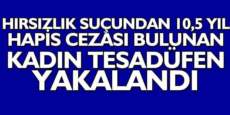 Hırsızlık suçundan 10,5 yıl hapis cezası bulunan kadın tesadüfen yakalandı