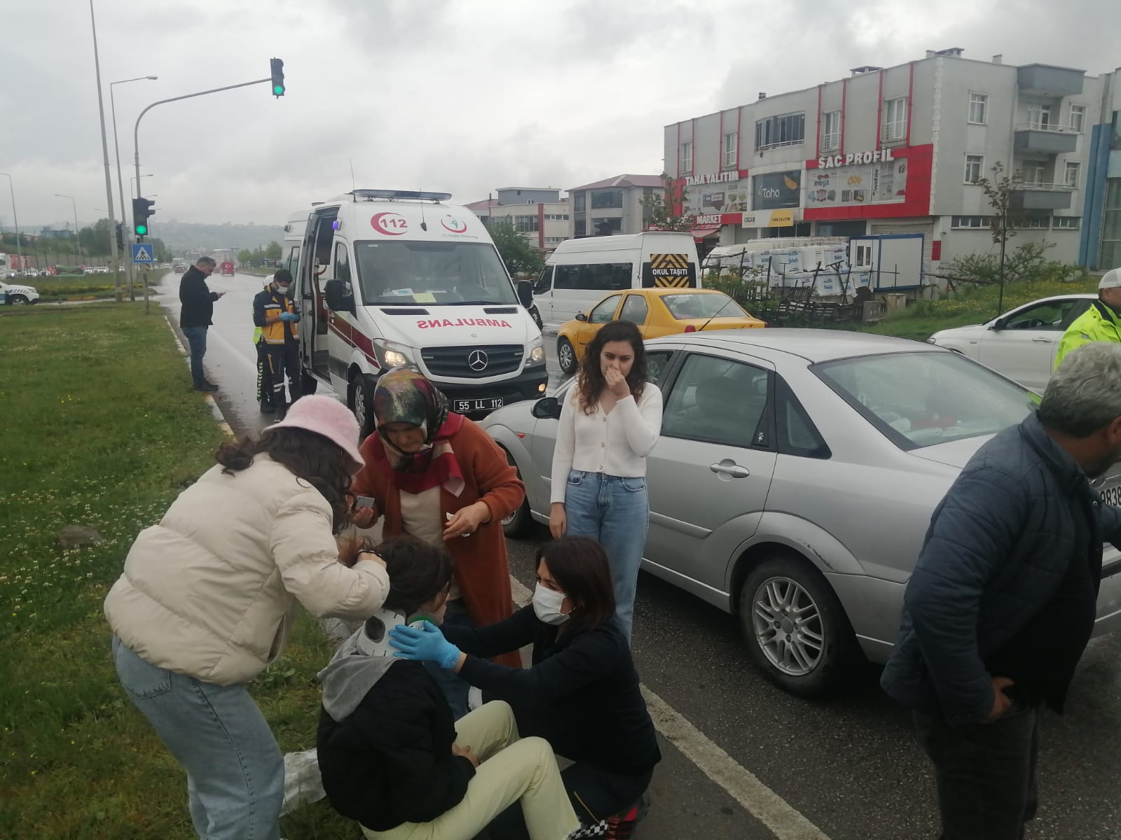 Samsun'da kırmızı ışıkta zincirleme kaza: 3 yaralı