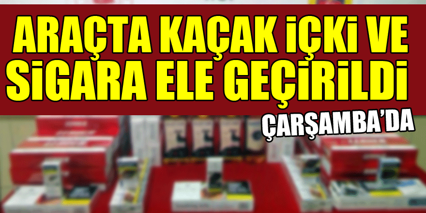 Jandarma şüpheli araçta kaçak içki ve sigara ele geçirdi