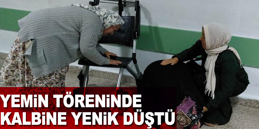 Asker torununun yemin töreninde kalbine yenik düştü