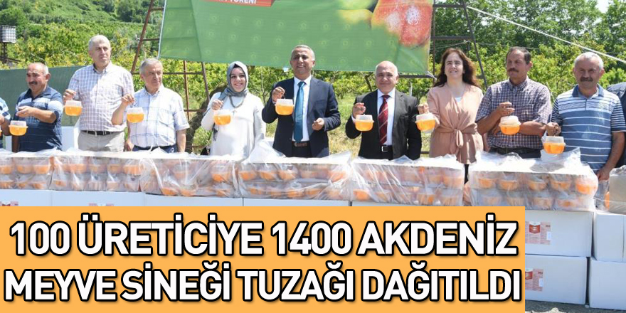 100 üreticiye 1400 Akdeniz meyve sineği tuzağı dağıtıldı