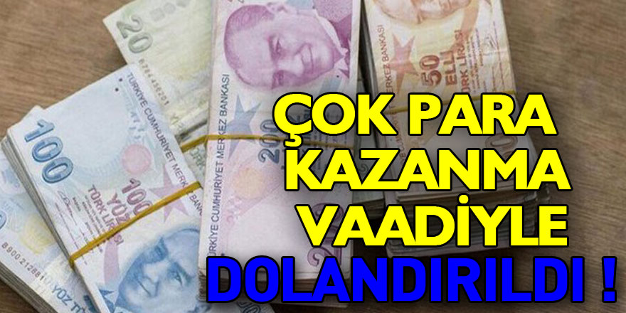 Çok para kazanma vaadiyle 85 bin lira dolandırıldı