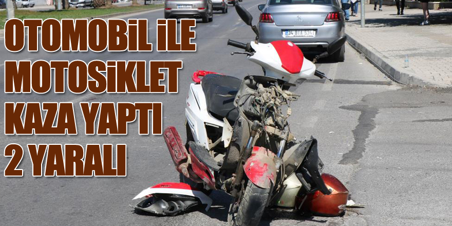 Otomobil ile motosiklet kaza yaptı: 2 yaralı