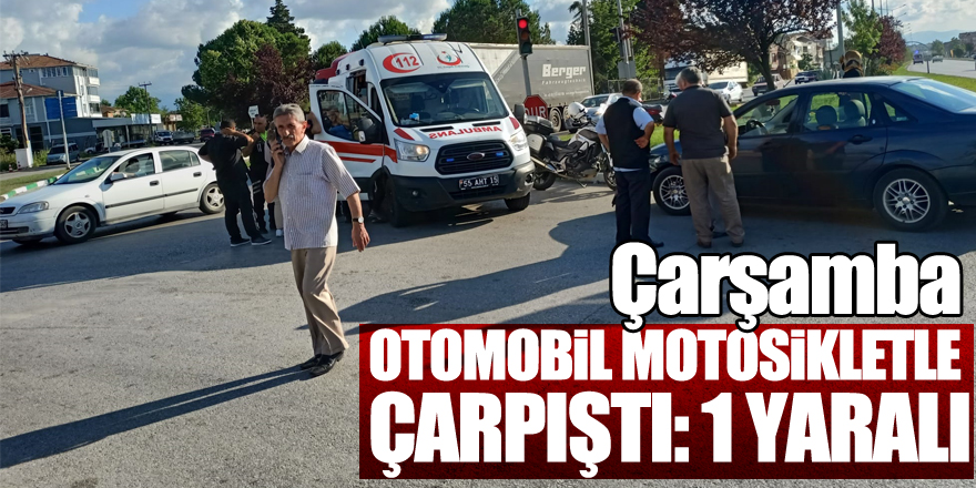 Otomobil Motosikletle Çarpıştı: 1 Yaralı